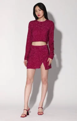 Tops>Walter Baker Megan Top, Magenta Rush Sequin