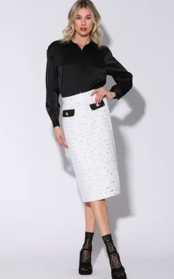 Bottoms>Walter Baker Melany Skirt, Parisian Tweed Combo