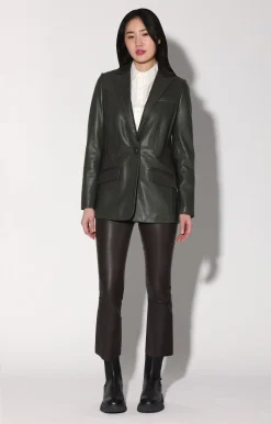 Leather>Walter Baker Mia Blazer, Basil-Leather