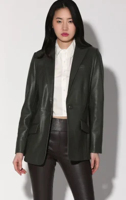 Jackets>Walter Baker Mia Blazer, Basil-Leather