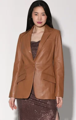 Jackets>Walter Baker Mia Blazer, Camel-Leather