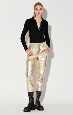 Leather>Walter Baker Minh Jogger, Gold-Leather