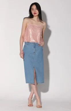 Tops>Walter Baker Nicky Top, Blush Prism Sequin
