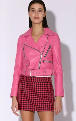Leather>Walter Baker Nicole Jacket, Candy-Leather