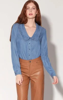Tops>Walter Baker Rachel Top, Medium Wash
