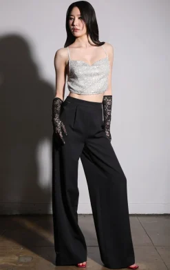 Bottoms>Walter Baker Romeo Pant, Black Tux Suiting