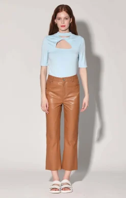 Leather>Walter Baker Selma Pant, Camel-Leather