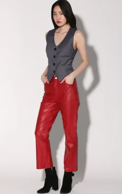 Bottoms>Walter Baker Selma Pant, Red-Leather