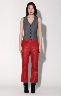 Bottoms>Walter Baker Selma Pant, Red-Leather