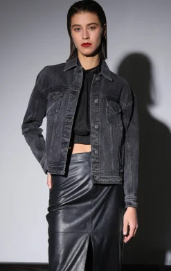 Jackets>Walter Baker Shawna Jacket, Black Wash