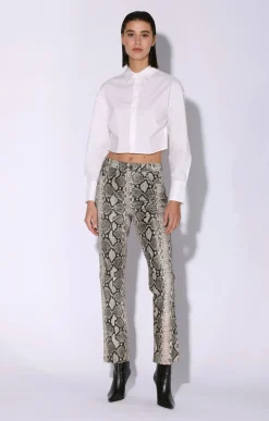 Leather>Walter Baker Yvette Pant, Grey Snake-Leather